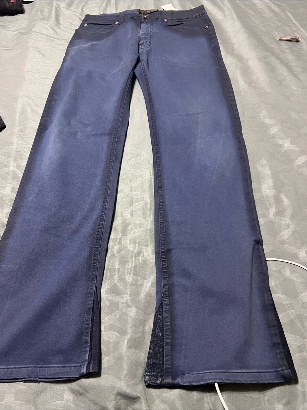 Vintage Versace Women’s Navy Blue Flared Jeans